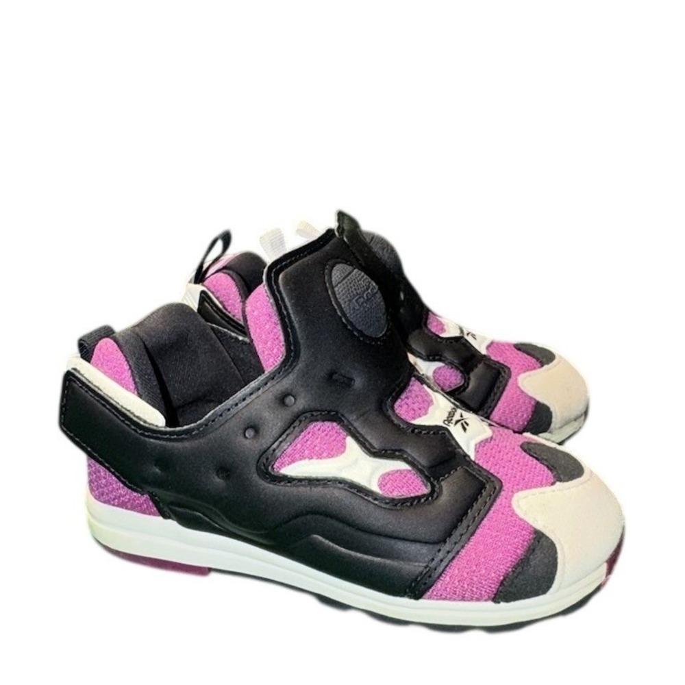 Reebok Kids Versa Pump Fury Sneakers Purple Black White Athletic‎ Shoes 8C